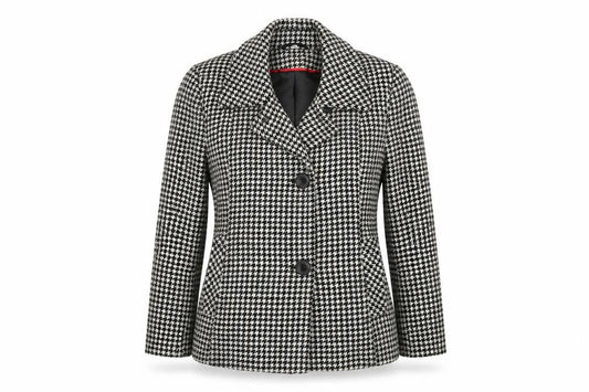 Klass Womens Multicoloured Houndstooth  Jacket Sport Coat Size 12