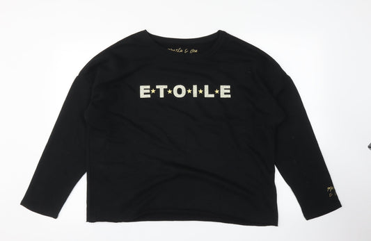 Martha & Bea Womens Black   Pullover Sweatshirt One Size