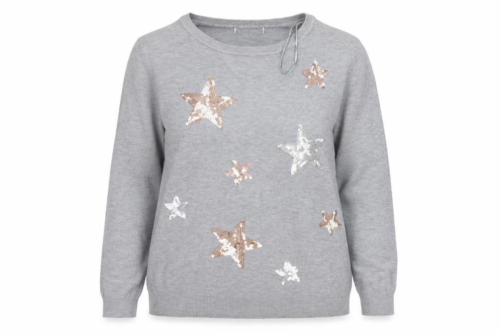 Peacocksq Womens Grey   Pullover Sweatshirt Size 14