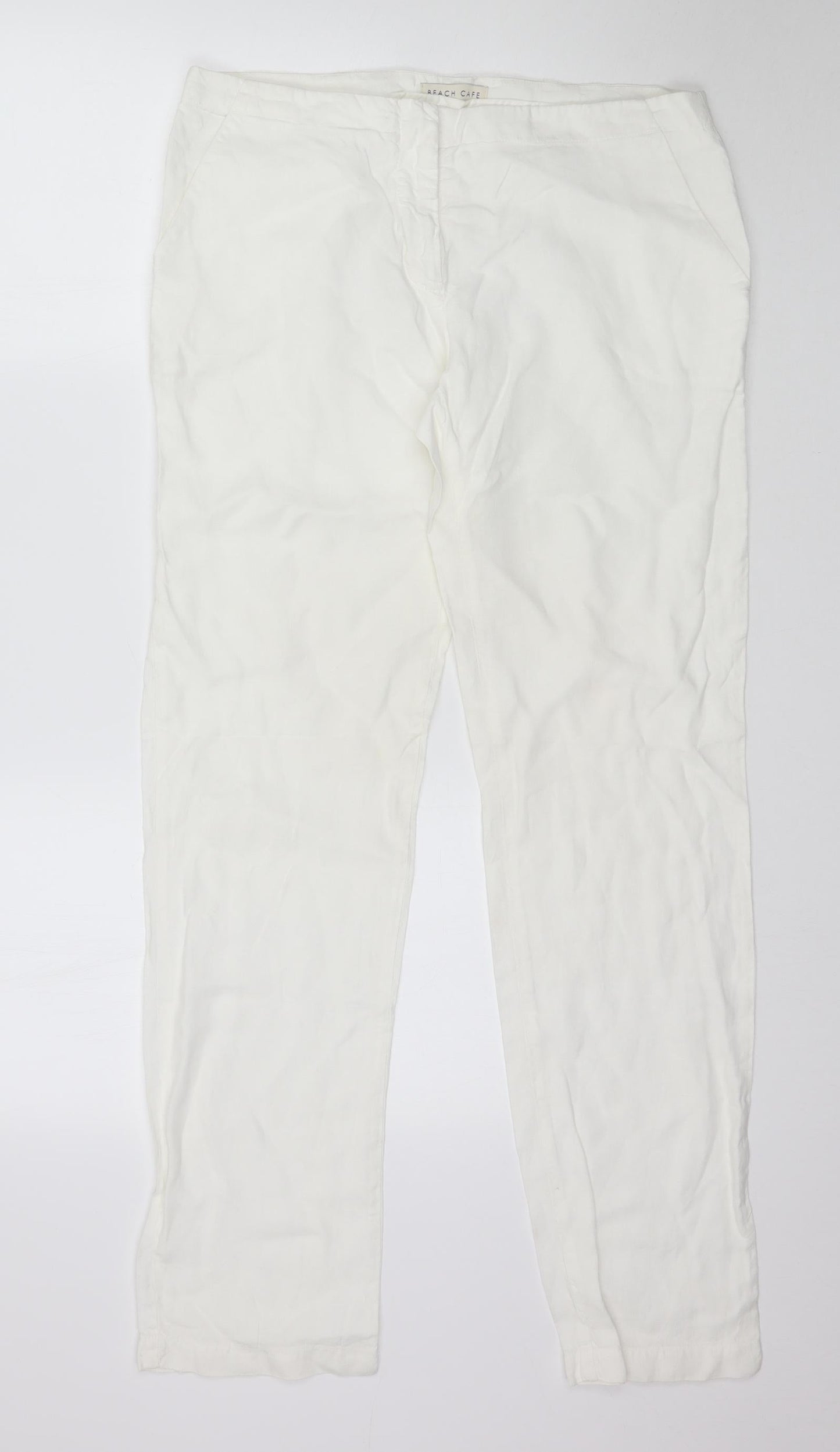 Beach Cafe Womens Ivory   Trousers  Size L L31 in