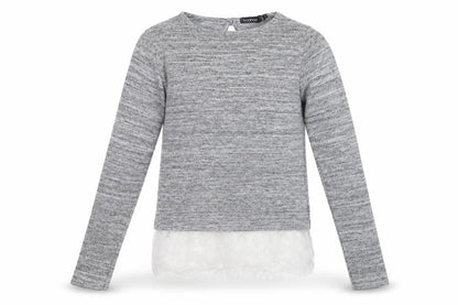 Boohoo Womens Grey   Basic T-Shirt Size 8  - Lace detail