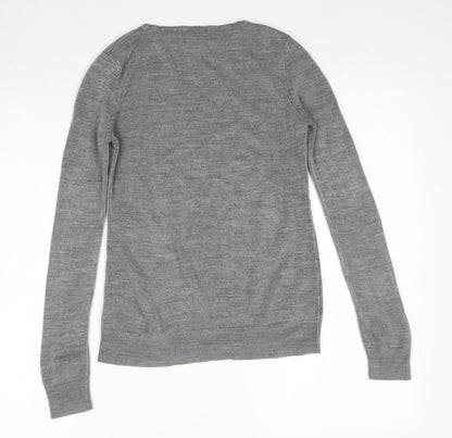 Back view of Atmosphere women’s grey knit basic t-shirt, size UK 6
