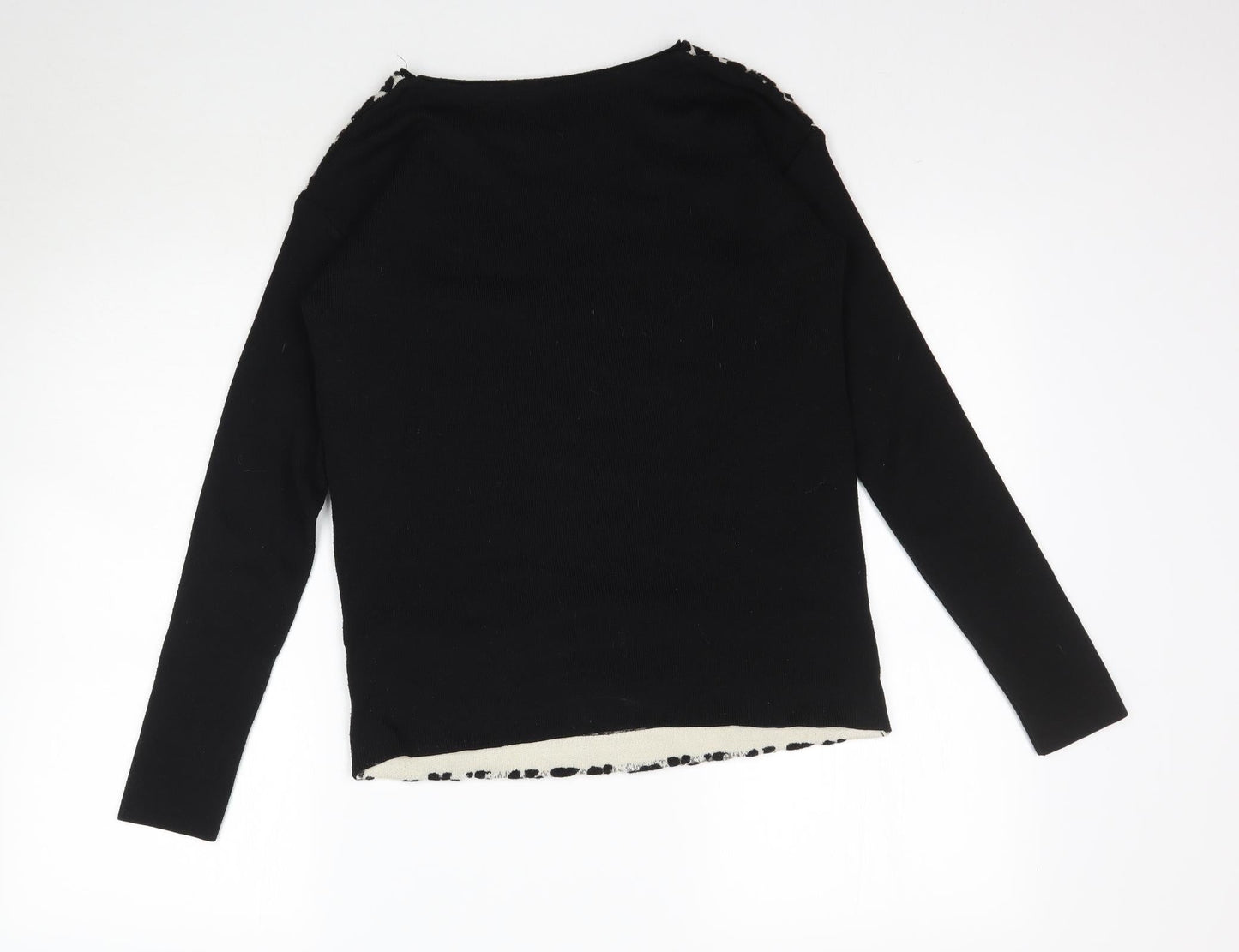 NEXT Womens Black Animal Print  Basic Blouse Size 6  - Leopard Print