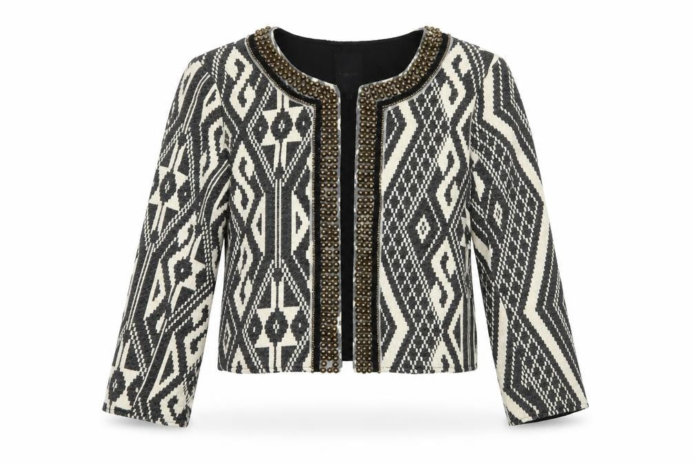 B. Young Womens Multicoloured Argyle/Diamond  Jacket Suit Jacket Size 10