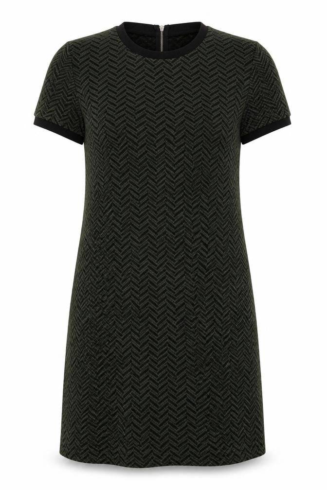 Papaya Womens Green Herringbone  A-Line  Size 12  - Back Zip