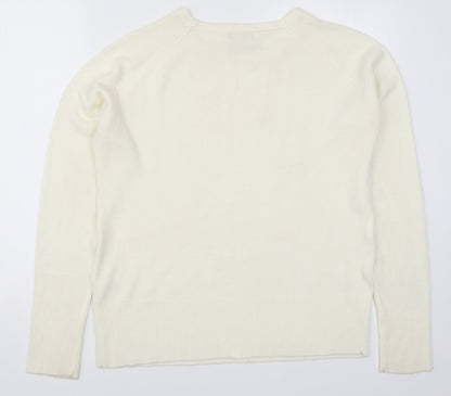 Sarah Hamilton Womens Ivory  Knit Pullover Jumper Size L