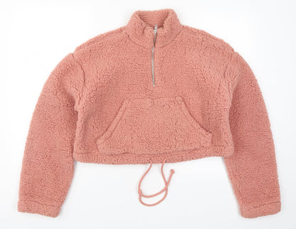 Preloved Topshop Womens Pink  Fleece Jacket  Size 6 - Front