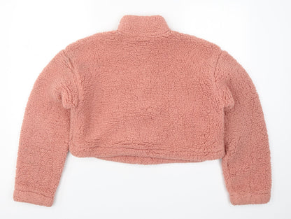 Preloved Topshop Womens Pink  Fleece Jacket  Size 6 - Back