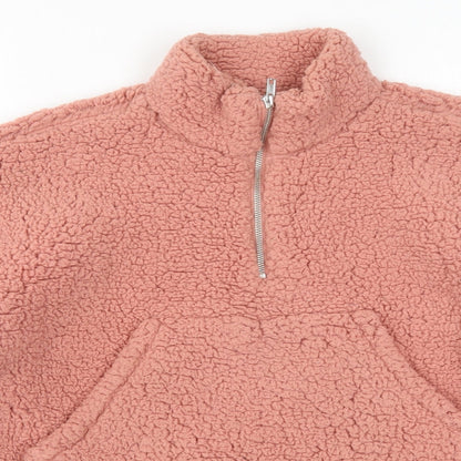 Preloved Topshop Womens Pink  Fleece Jacket  Size 6 - Detail