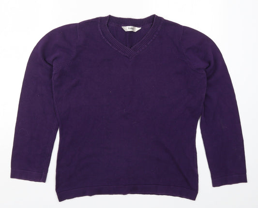 Entropy Womens Purple  Knit Pullover Jumper Size L