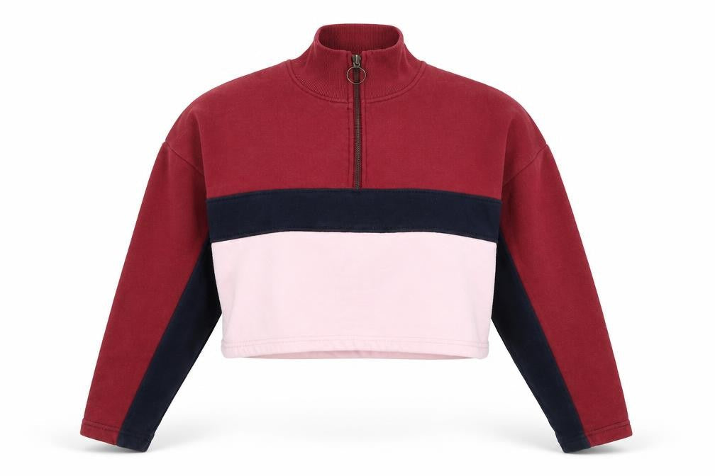 Wednesday's Girl Womens Red Striped  Pullover Sweatshirt Size M  - Pink and Blue