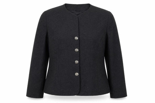 Front view of Principles women’s grey jacket, size UK 14