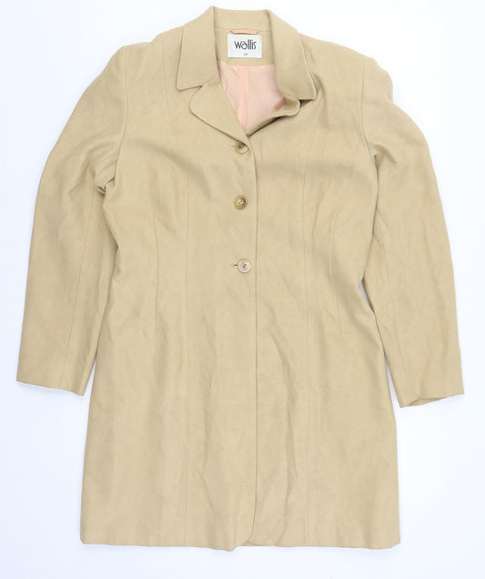 Wallis Womens Beige   Pea Coat Coat Size 12