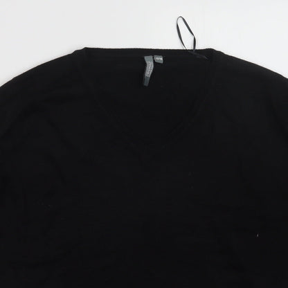 Close-up detail of Originals women’s black knit jumper, size UK 12
