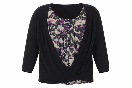 Per Una Womens Black   Cardigan Jumper Size 14  - Top and cardigan in one