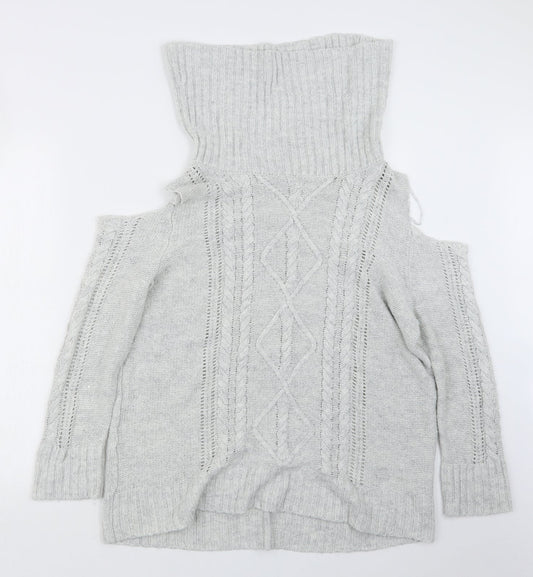 Peacocks Womens Grey  Knit Pullover Jumper Size M