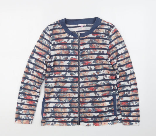 Kalisson Womens White Floral  Jacket  Size M