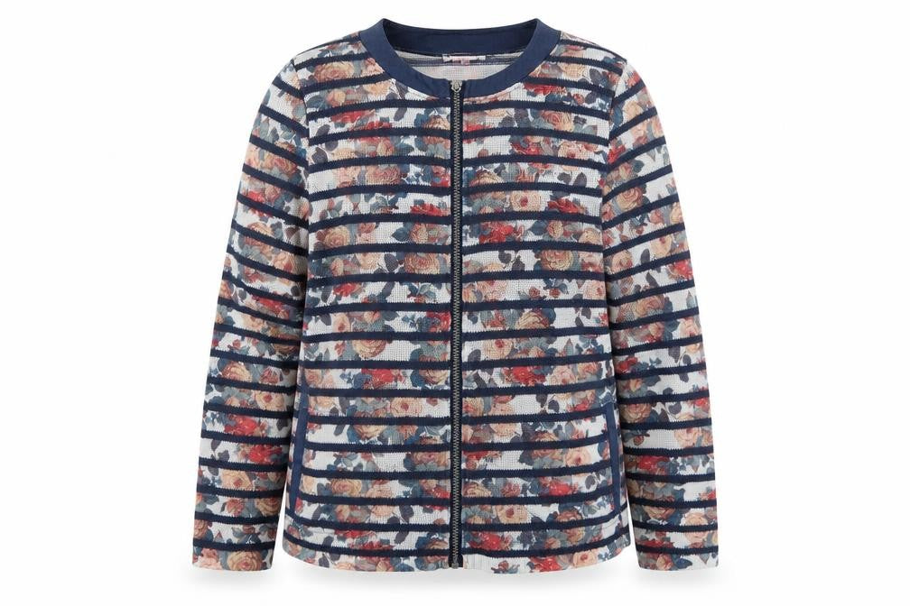 Kalisson Womens White Floral  Jacket  Size M