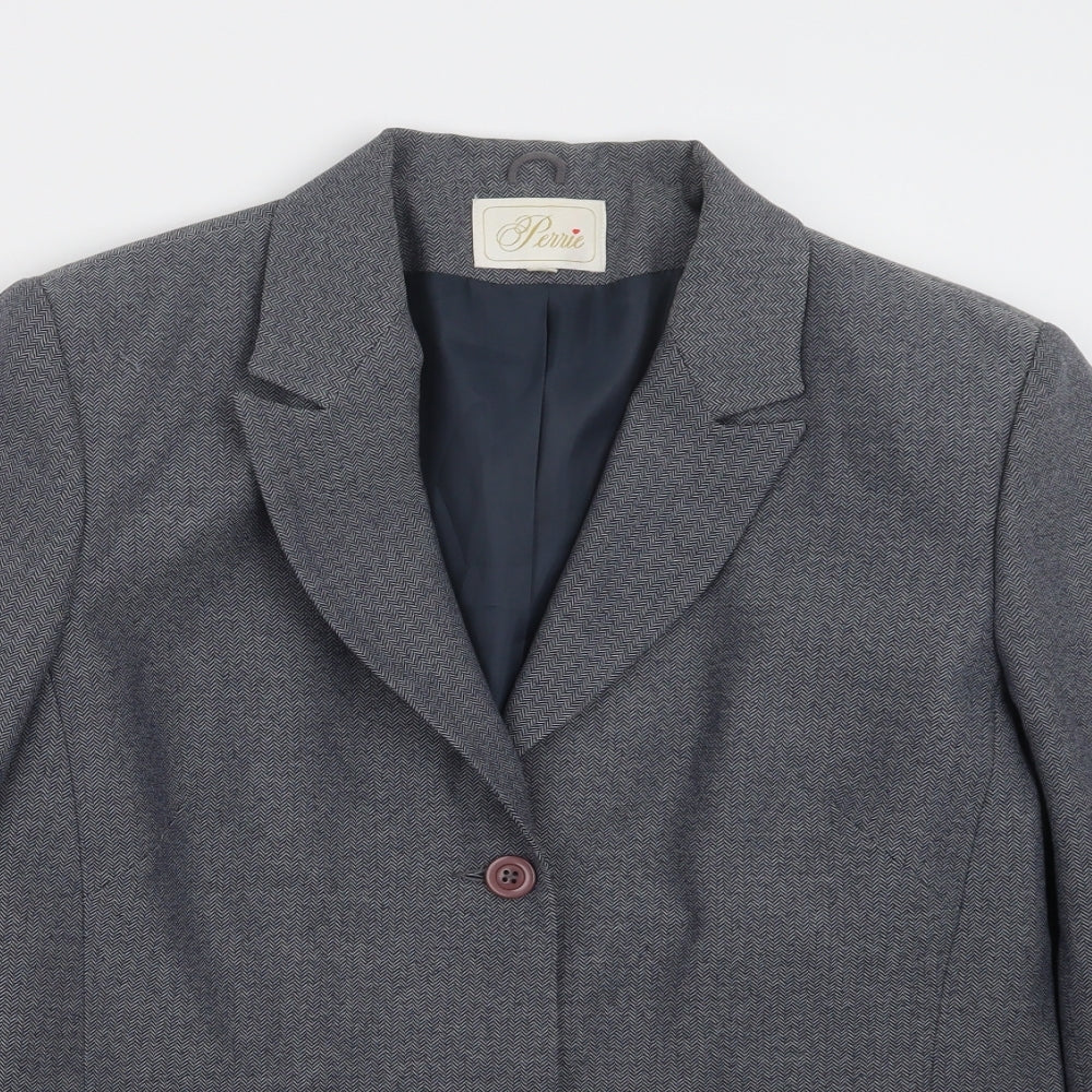 Perrie Womens Blue   Jacket Blazer Size 14
