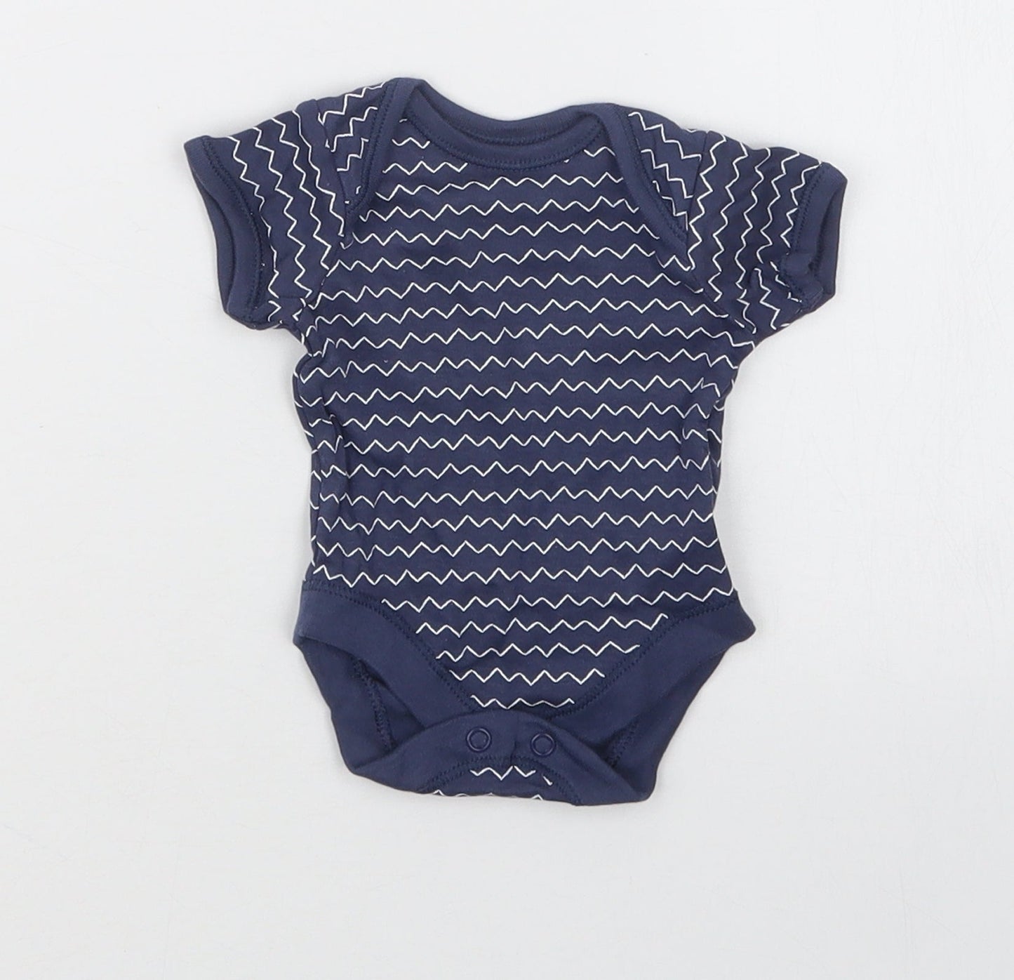 George Boys Blue Geometric  Babygrow One-Piece Size Newborn