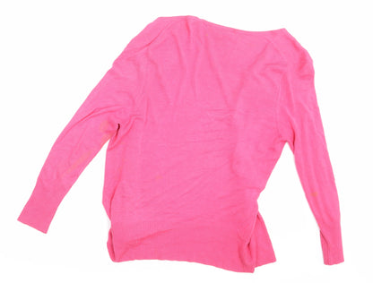 Back view of Atmosphere women’s pink wrap jumper, size UK 8