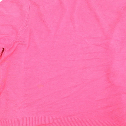 Brand and care label for Atmosphere women’s pink wrap jumper, size UK 8