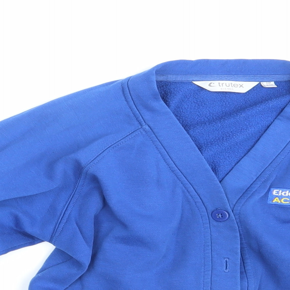Trutex Girls Blue   Cardigan Jumper Size 9-10 Years  - EXTOL ACADEMY TRUST