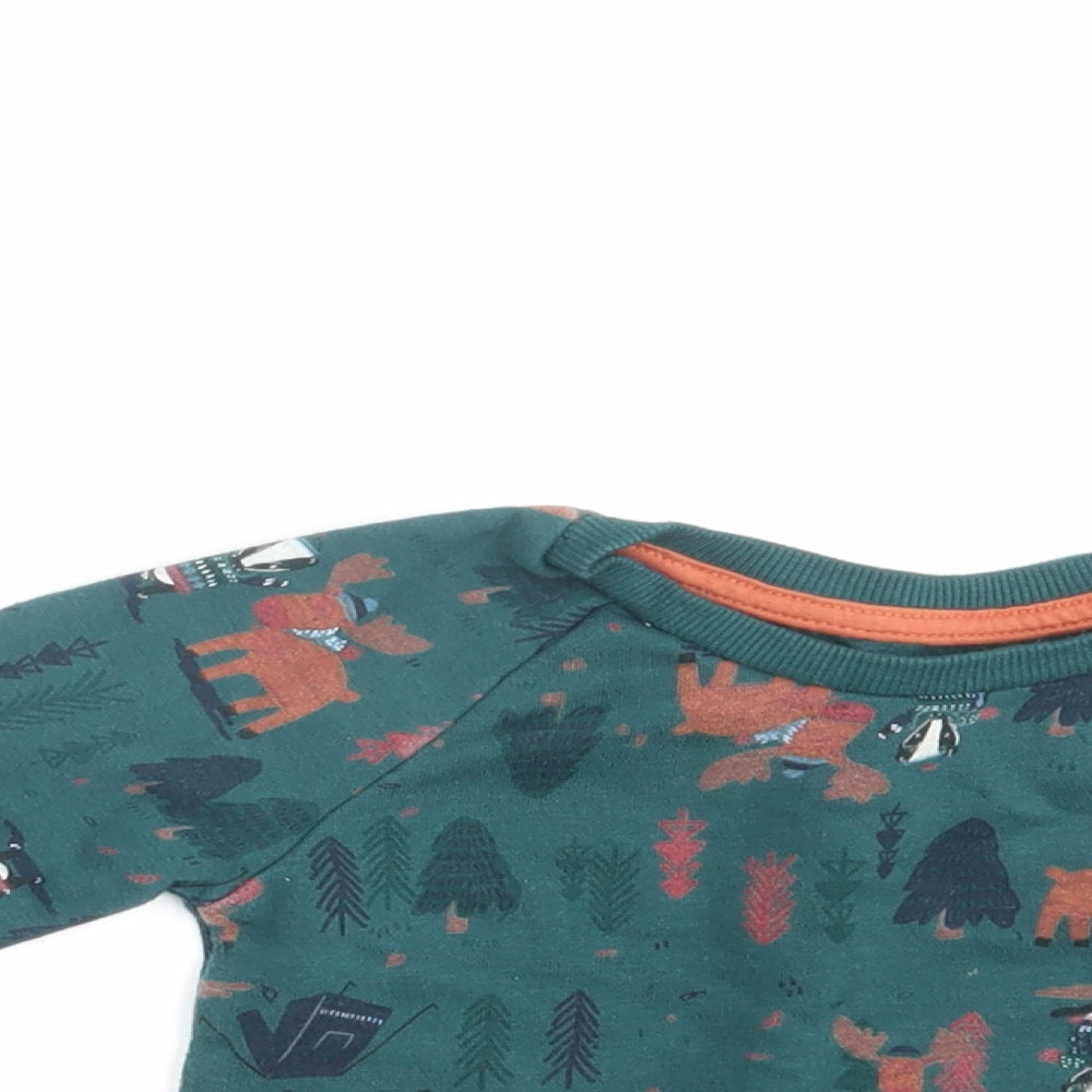 Primark Boys Green Animal Print  Pullover Jumper Size 24 Months  - Seasonal Christmas Festive Holiday
