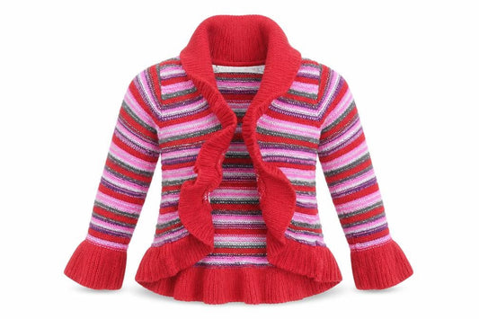 Marks & Spencer Girls Multicoloured Striped  Cardigan Jumper Size 9-12 Months