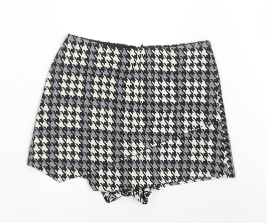 Topshop Womens Black Herringbone  Mini Skirt Size 10
