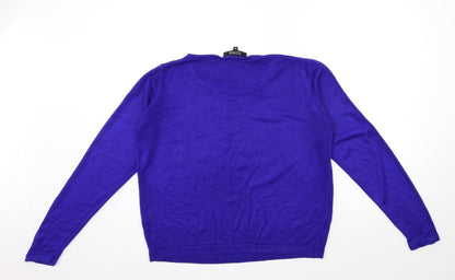 Back view of ORIGINALS women’s blue knit jumper, size UK 16