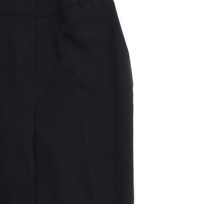 Close-up detail of Atmosphere women’s black trousers, size UK 12, 25-inch leg
