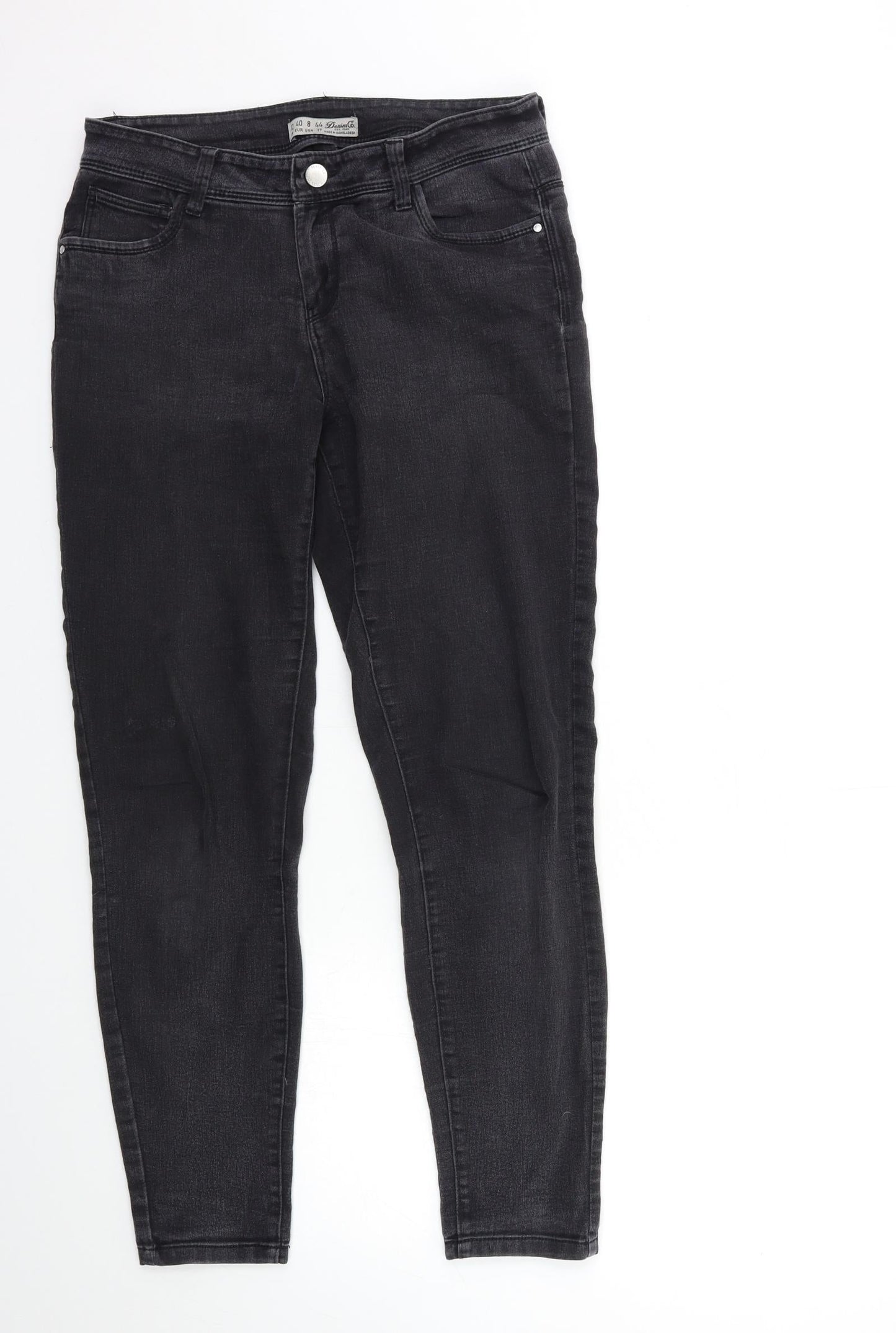 Denim & Co. Womens Black  Denim Skinny Jeans Size 12 L28 in