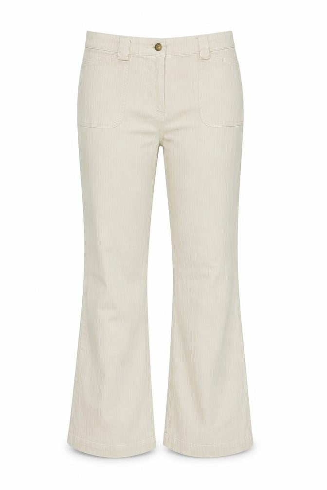 M&Co Womens Beige  Denim Flared Jeans Size 14 L29 in