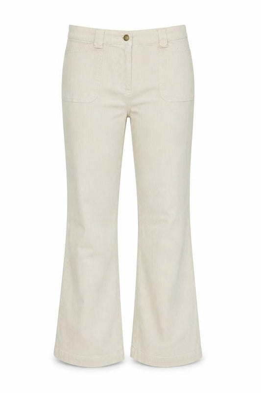M&Co Womens Beige  Denim Flared Jeans Size 14 L29 in