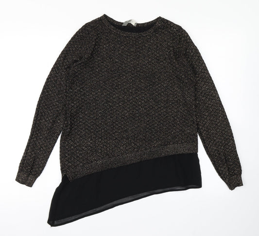 Oasis Womens Black  Knit Pullover Jumper Size S