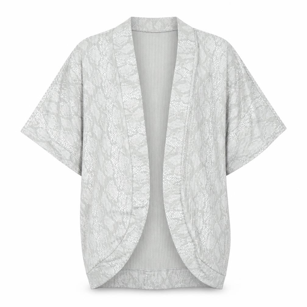 Klass Womens Grey Animal Print  Kimono Jacket Size S
