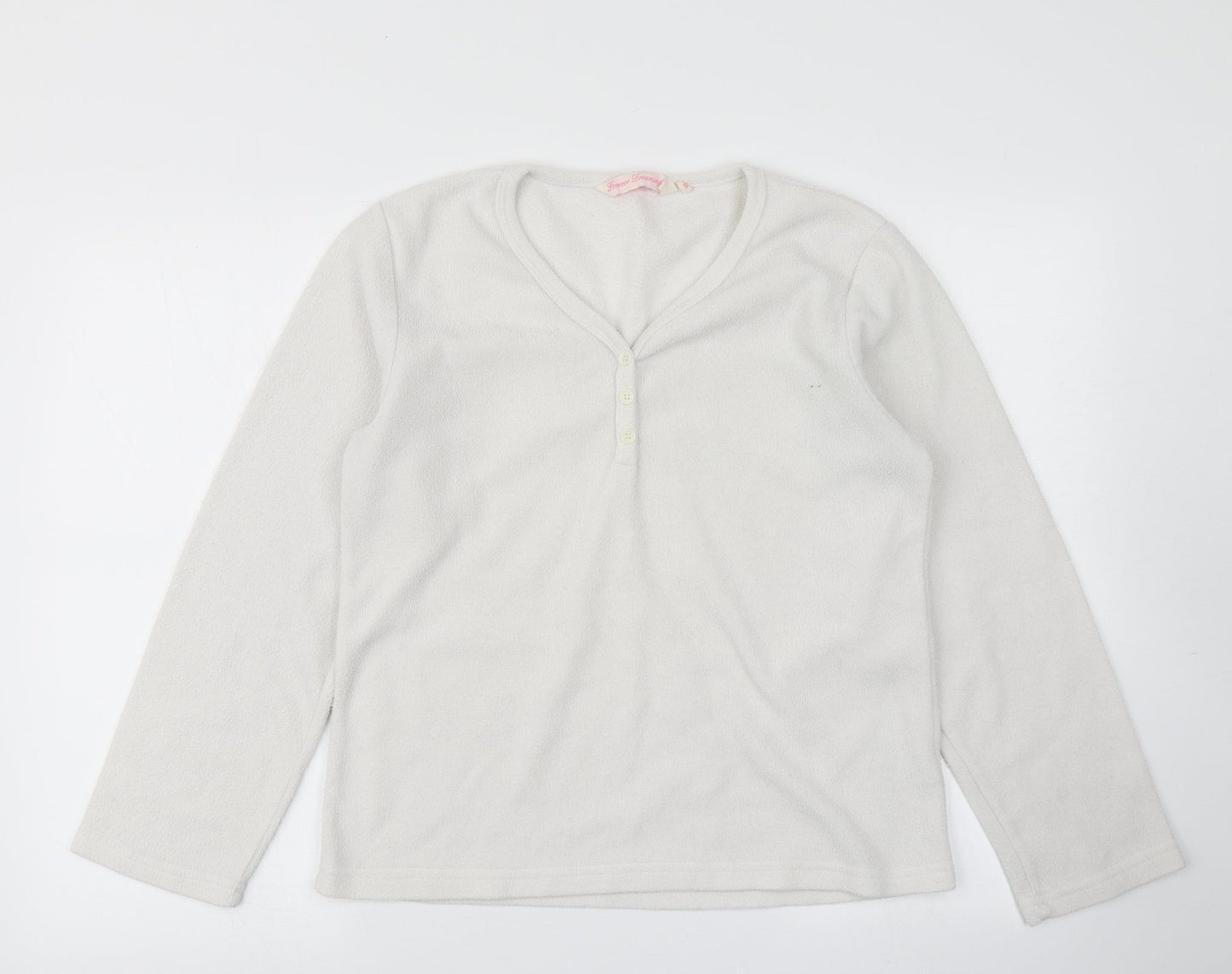 Forever Dreaming Womens White  Fleece Pullover Sweatshirt Size M