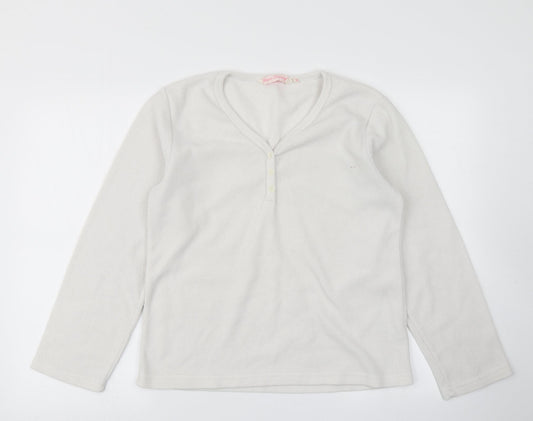 Forever Dreaming Womens White  Fleece Pullover Sweatshirt Size M
