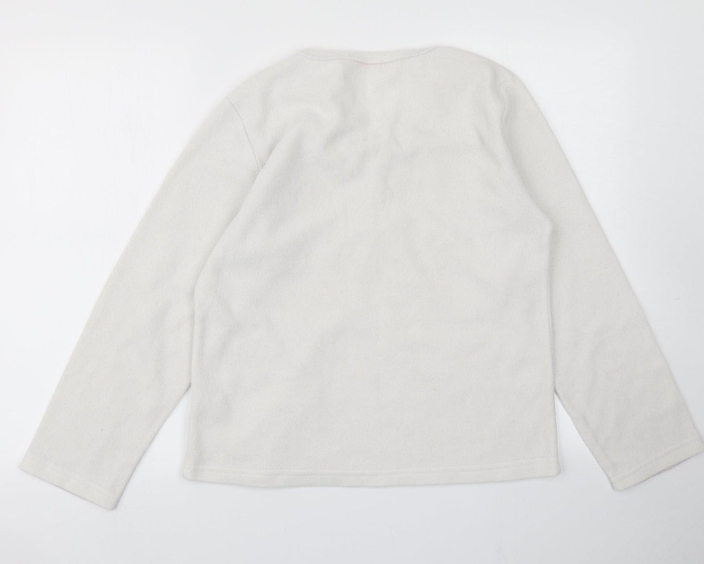 Forever Dreaming Womens White  Fleece Pullover Sweatshirt Size M