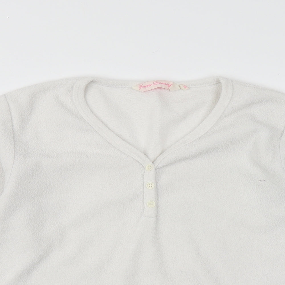 Forever Dreaming Womens White  Fleece Pullover Sweatshirt Size M