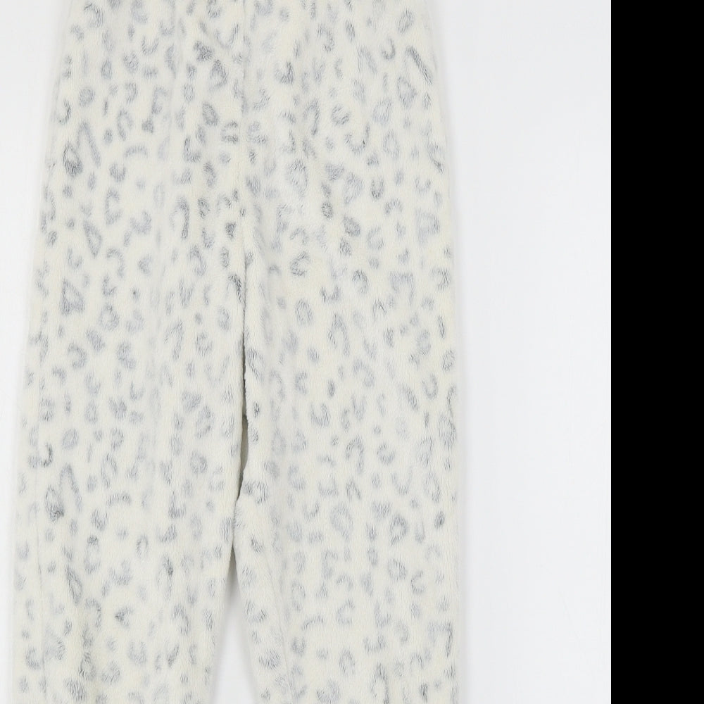 George Girls Ivory Animal Print Microfibre Capri Pyjama Pants Size 7-8 Years