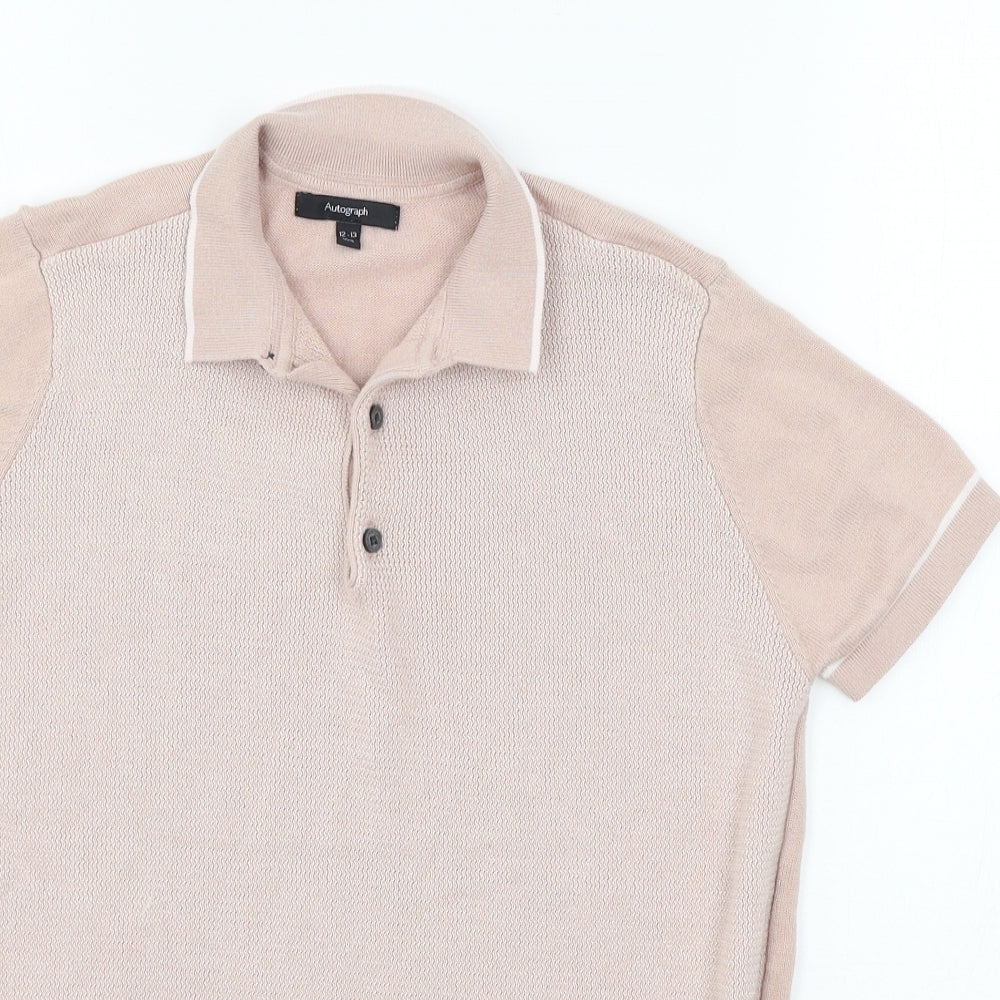 Autograph Boys Pink  Knit Basic T-Shirt Size 12-13 Years