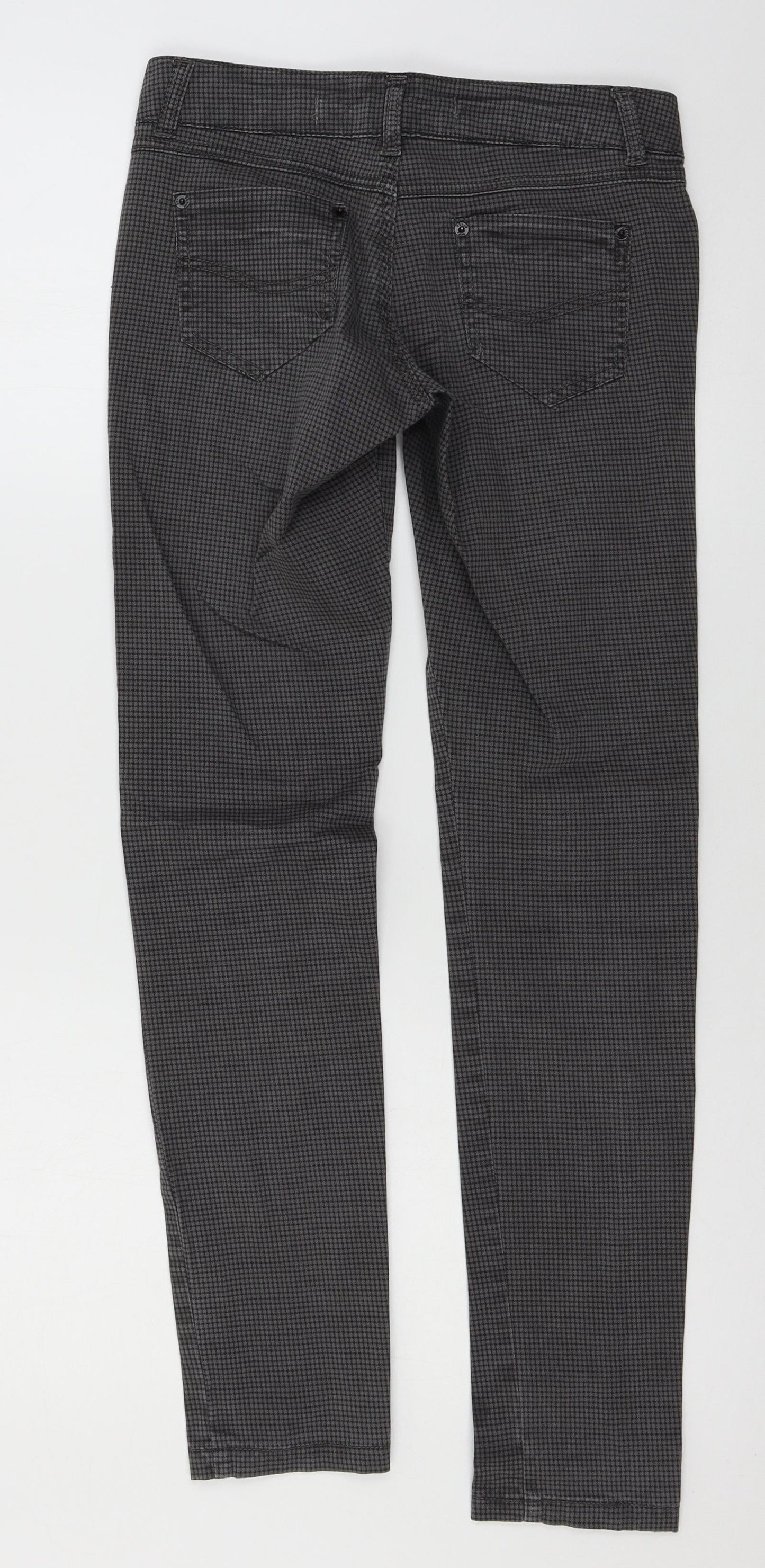 Springfield Womens Grey Check Denim Skinny Jeans Size S L28 in