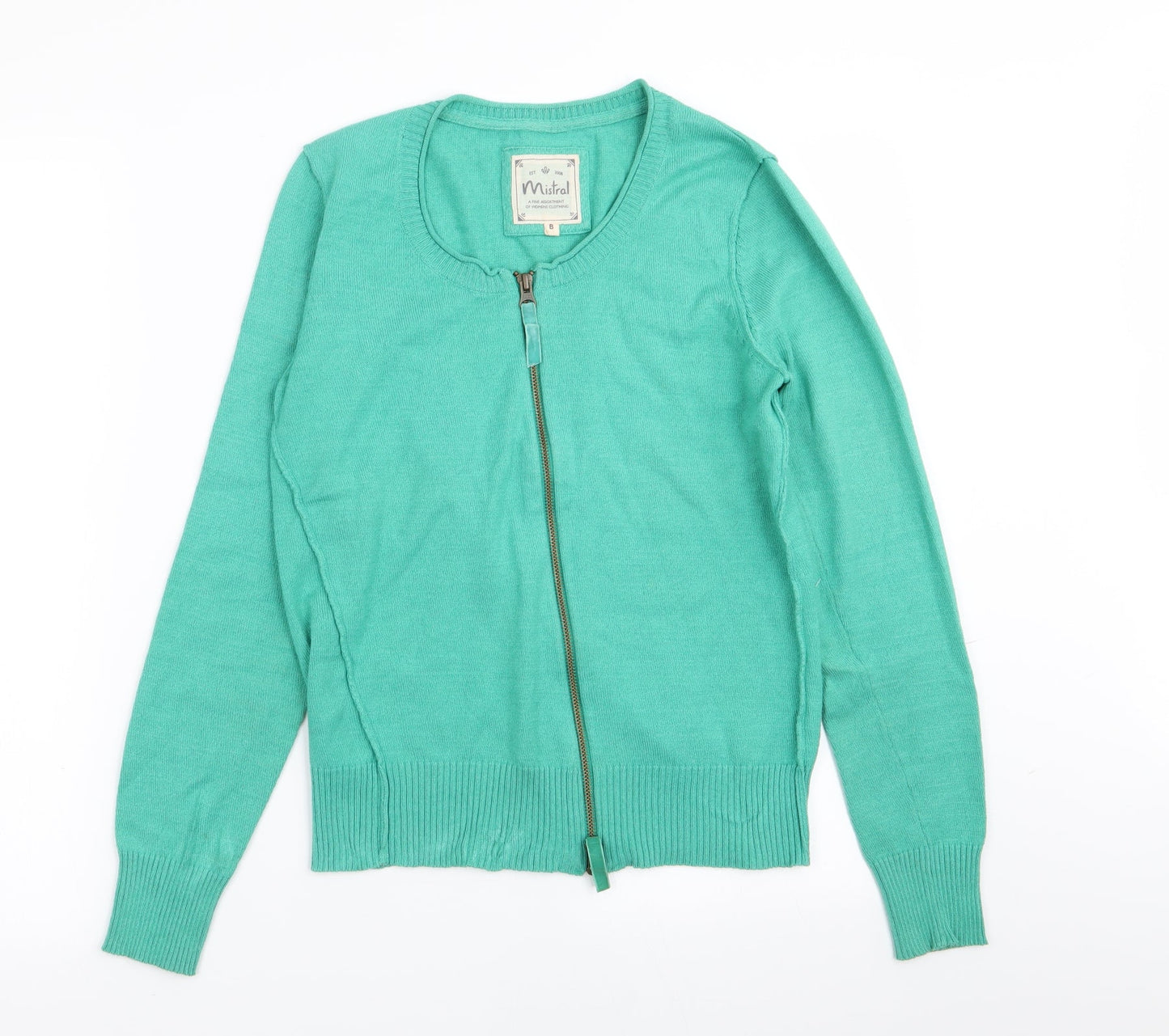 mistal Womens Green   Full Zip Jumper Size 8