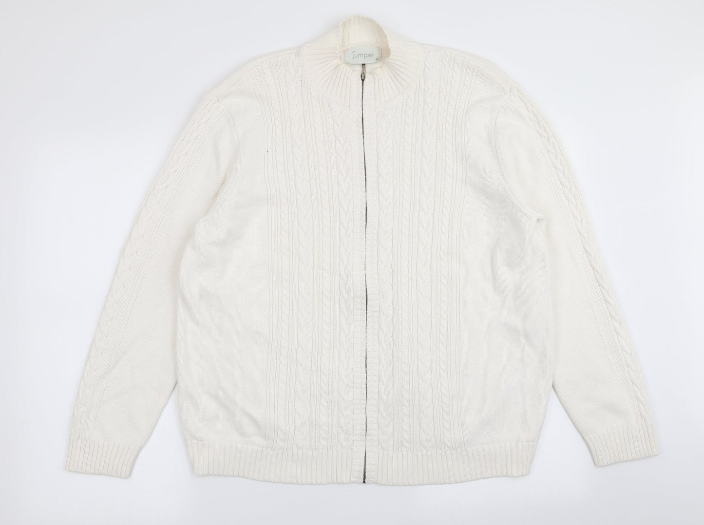 Jumper Womens White   Full Zip Jumper Size XL