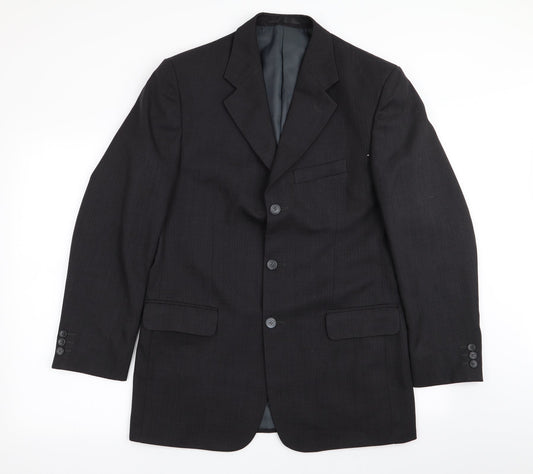zantos Mens Black Striped  Jacket Blazer Size 38