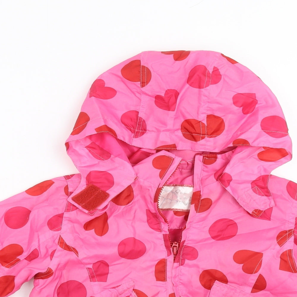 Sweet Millie Girls Pink Polka Dot  Rain Coat Jacket Size 4 Years