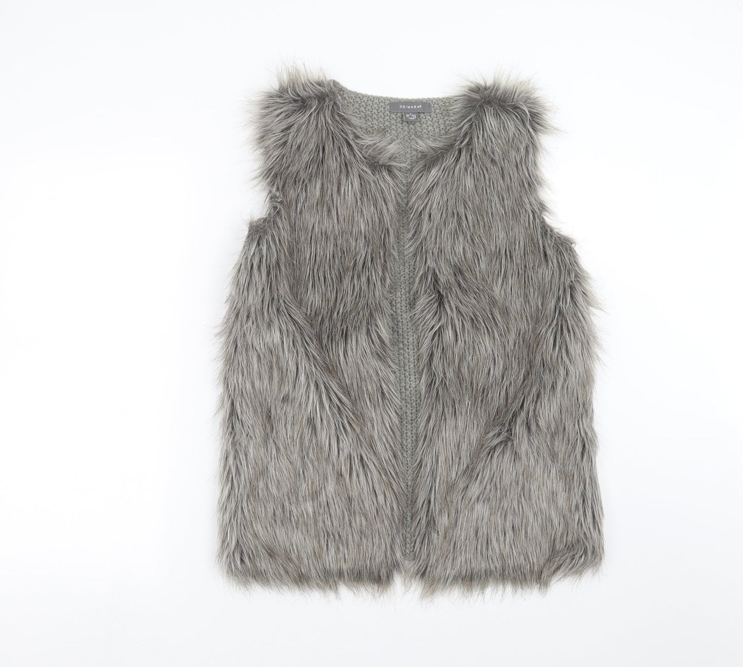 Primark Womens Grey  Knit Gilet Jacket Size S
