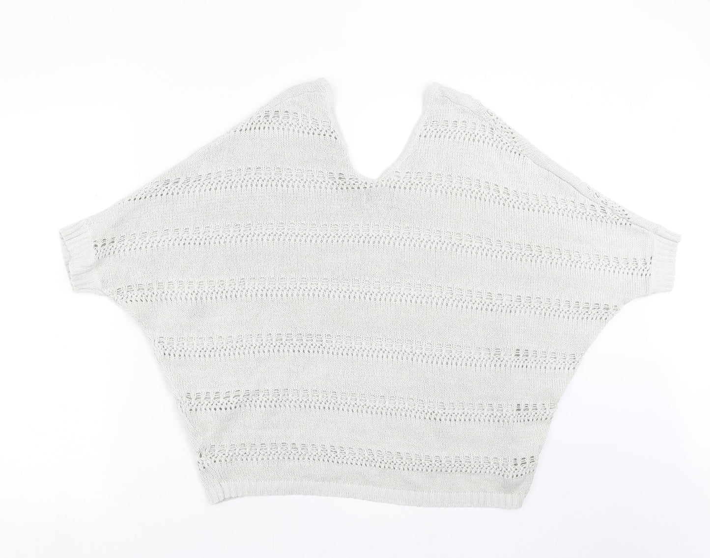 koaj Womens Grey Striped Knit Pullover Jumper Size S